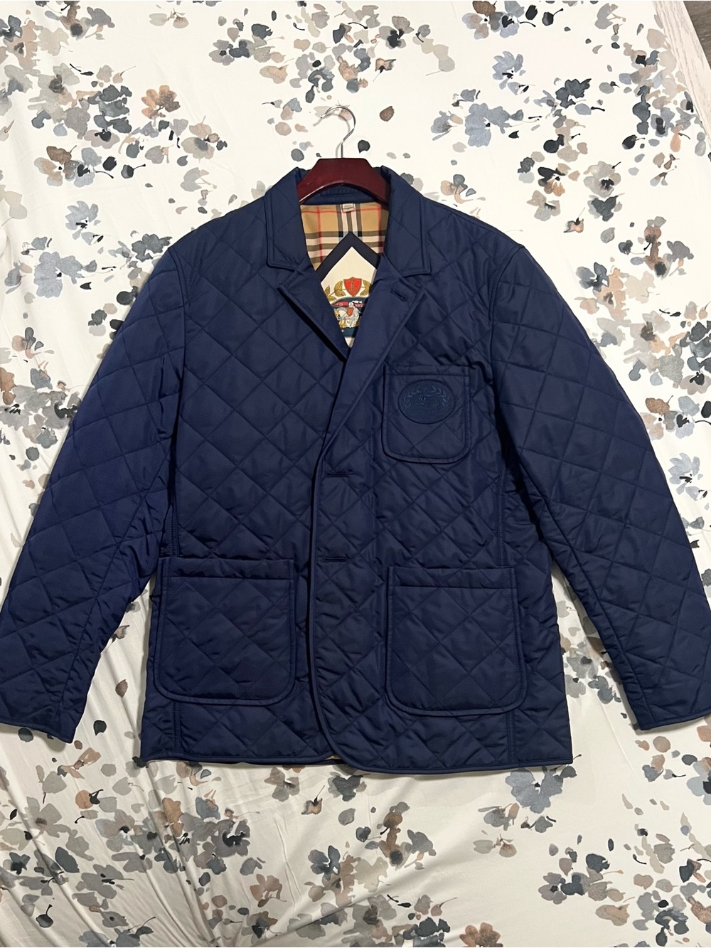Burberry Navy Quilted Jacket